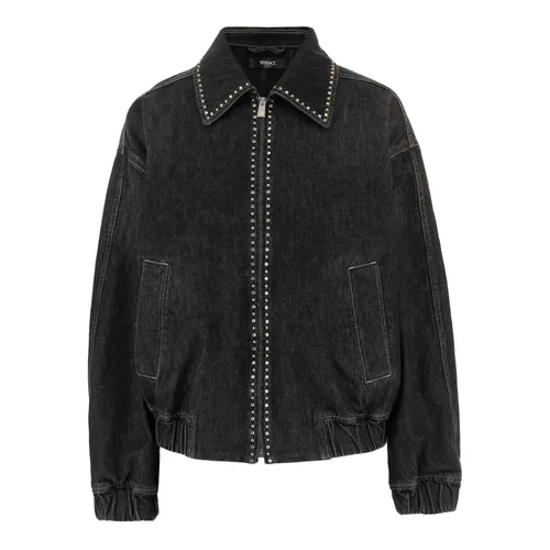 Jackets > Denim Jackets - - Versace - Modalova