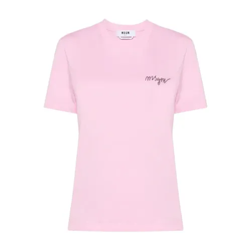 Msgm - Tops > T-Shirts - Pink - Msgm - Modalova