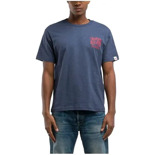 Replay - Tops > T-Shirts - Blue - Replay - Modalova