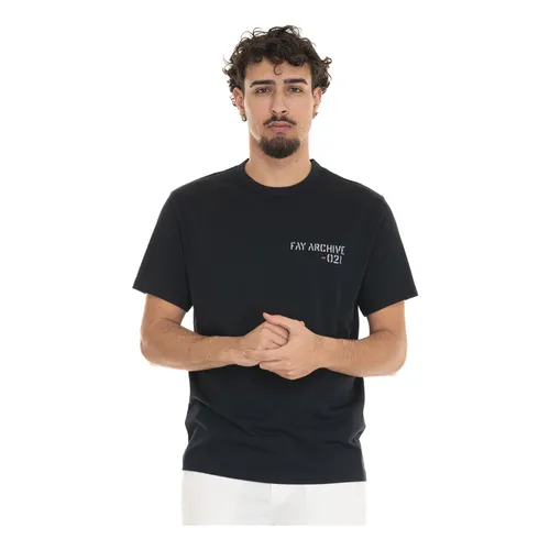 Fay - Tops > T-Shirts - Blue - Fay - Modalova