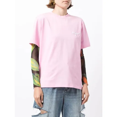 Msgm - Tops > T-Shirts - Pink - Msgm - Modalova