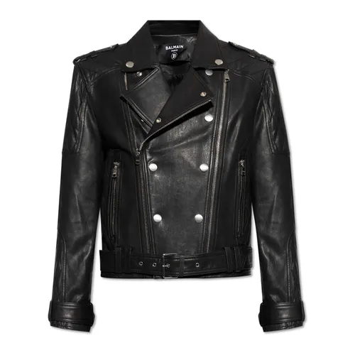 Jackets > Leather Jackets - - Balmain - Modalova