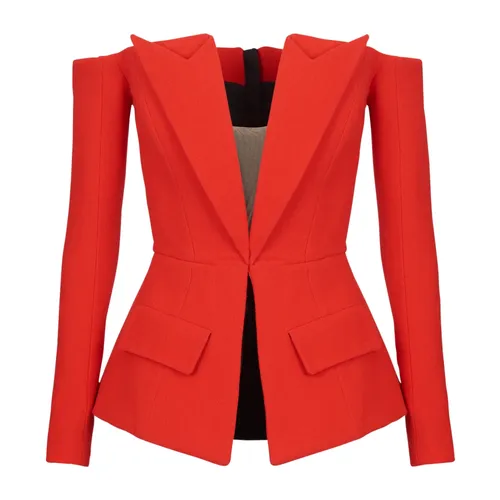 Balmain - Jackets > Blazers - Red - Balmain - Modalova