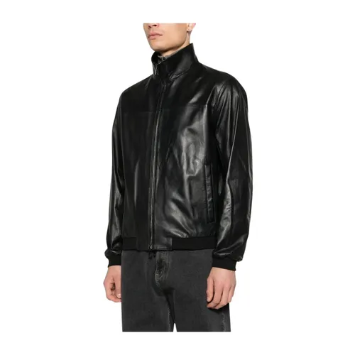 Jackets > Leather Jackets - - Emporio Armani - Modalova