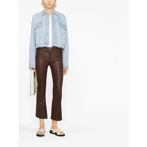Trousers > Leather Trousers - - Frame - Modalova