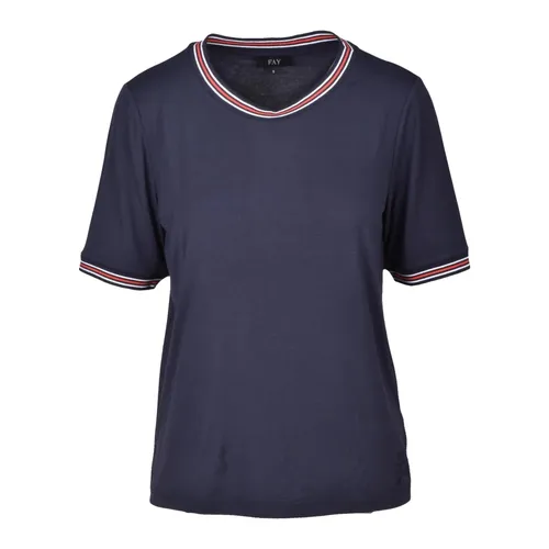 Fay - Tops > T-Shirts - Blue - Fay - Modalova