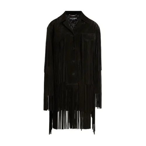 Jackets > Leather Jackets - - Dolce & Gabbana - Modalova