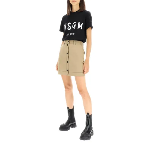 Msgm - Tops > T-Shirts - Black - Msgm - Modalova