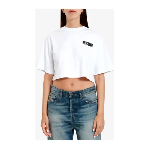Msgm - Tops > T-Shirts - White - Msgm - Modalova