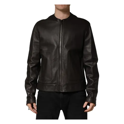 Jackets > Leather Jackets - - Dolce & Gabbana - Modalova