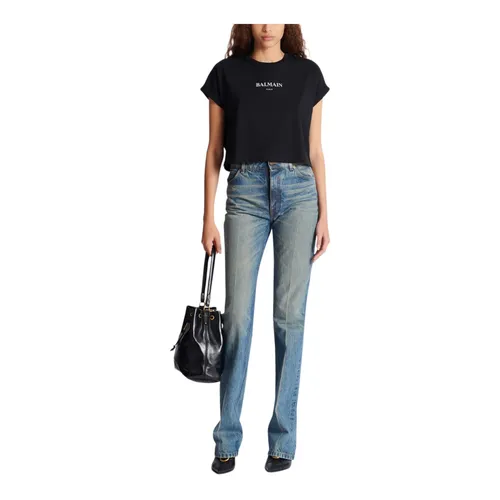 Balmain - Tops > T-Shirts - Black - Balmain - Modalova