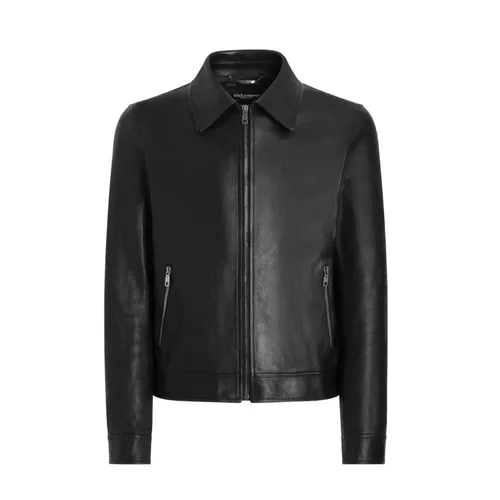 Jackets > Leather Jackets - - Dolce & Gabbana - Modalova