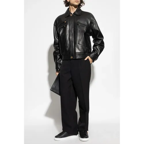 Jackets > Leather Jackets - - Versace - Modalova