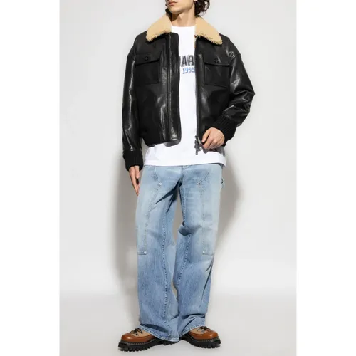 Jackets > Leather Jackets - - Dsquared2 - Modalova