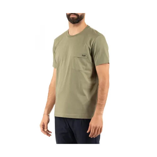 Fay - Tops > T-Shirts - Green - Fay - Modalova