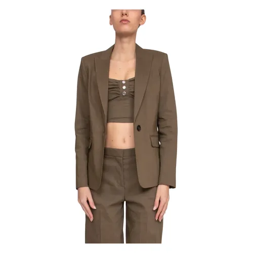 Pinko - Jackets > Blazers - Green - Pinko - Modalova