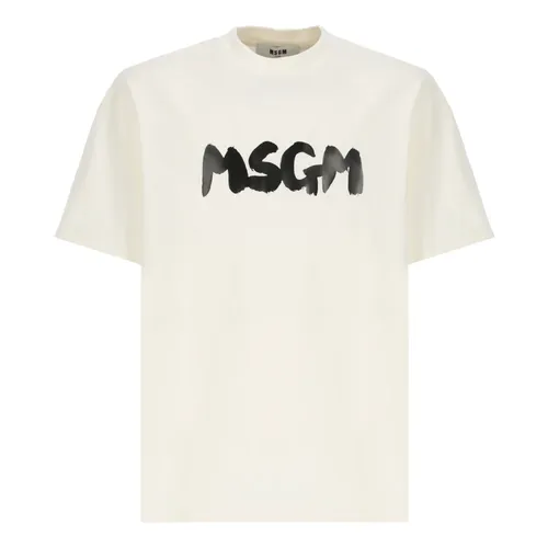 Msgm - Tops > T-Shirts - Beige - Msgm - Modalova