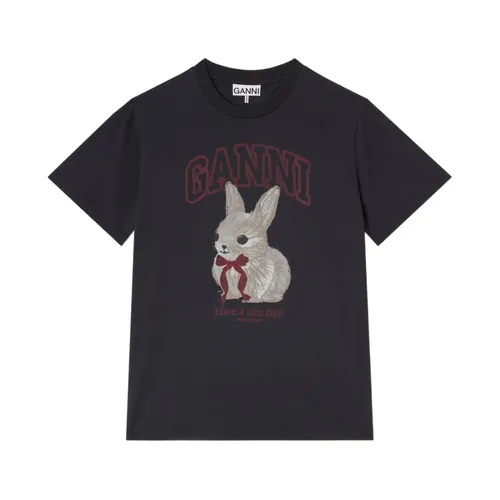 Ganni - Tops > T-Shirts - Gray - Ganni - Modalova