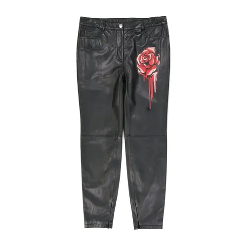 Trousers > Leather Trousers - - Boutique Moschino - Modalova