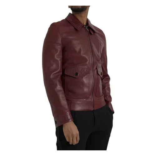 Jackets > Leather Jackets - - Dolce & Gabbana - Modalova