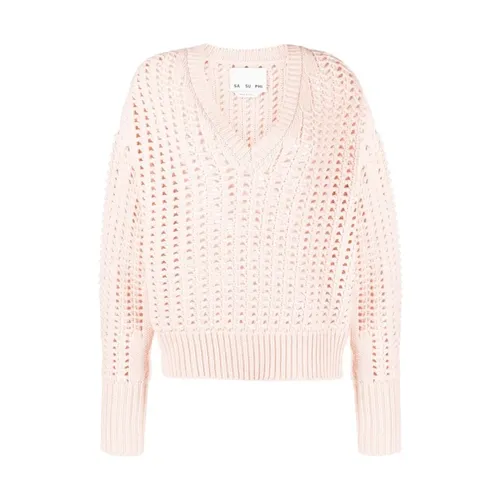 Knitwear > V-neck Knitwear - - Sa Su Phi - Modalova