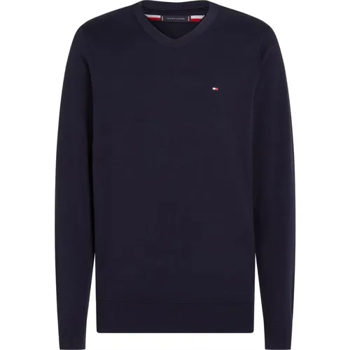 Knitwear > V-neck Knitwear - - Tommy Hilfiger - Modalova