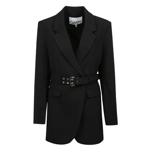Ganni - Jackets > Blazers - Black - Ganni - Modalova