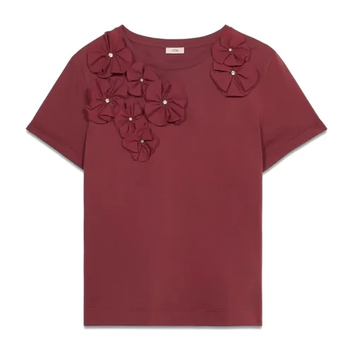 Oltre - Tops > T-Shirts - Red - Oltre - Modalova