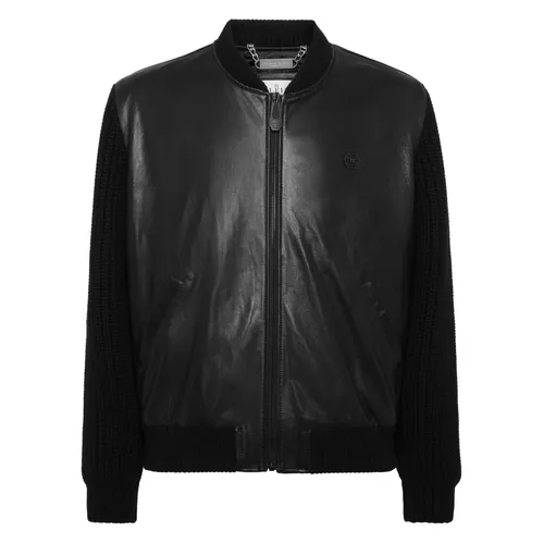 Jackets > Leather Jackets - - Philipp Plein - Modalova