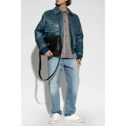 Jackets > Leather Jackets - - Versace - Modalova