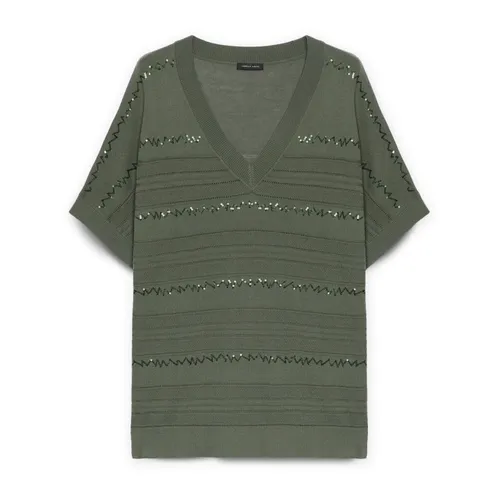 Knitwear > V-neck Knitwear - - Fiorella Rubino - Modalova