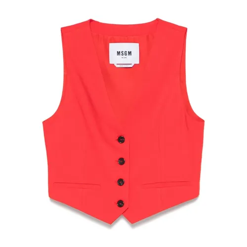Msgm - Jackets > Vests - Red - Msgm - Modalova