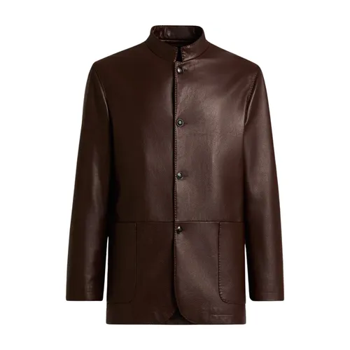 Jackets > Leather Jackets - - Kiton - Modalova