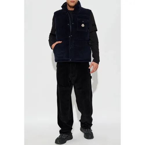 Moncler - Jackets > Vests - Blue - Moncler - Modalova