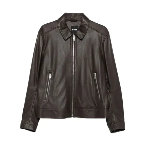 Jackets > Leather Jackets - - Hugo - Modalova