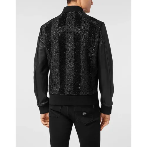 Jackets > Leather Jackets - - Philipp Plein - Modalova