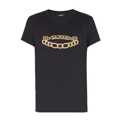 Balmain - Tops > T-Shirts - Black - Balmain - Modalova