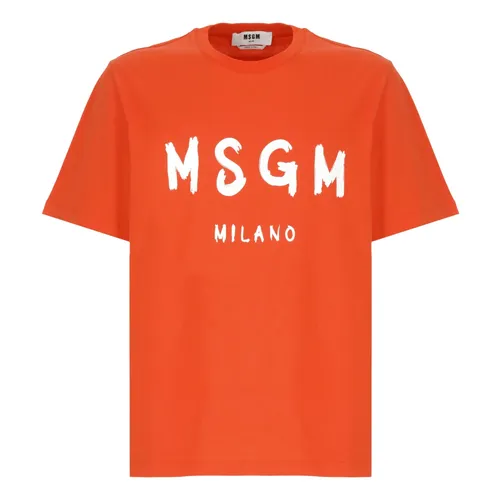 Msgm - Tops > T-Shirts - Orange - Msgm - Modalova
