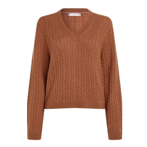 Knitwear > V-neck Knitwear - - Tommy Hilfiger - Modalova