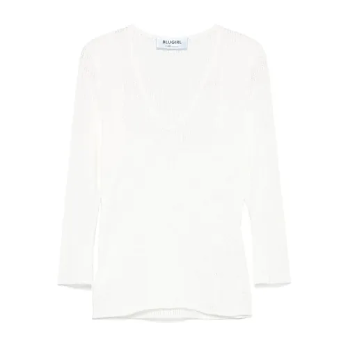 Knitwear > V-neck Knitwear - - Blugirl - Modalova