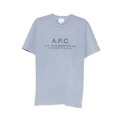A.p.c. - Tops > T-Shirts - Blue - A.p.c. - Modalova