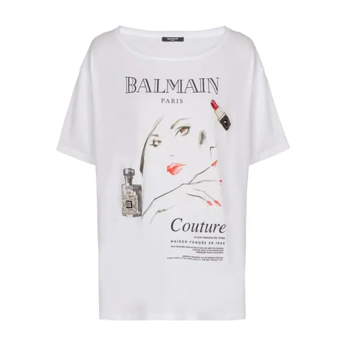 Balmain - Tops > T-Shirts - White - Balmain - Modalova