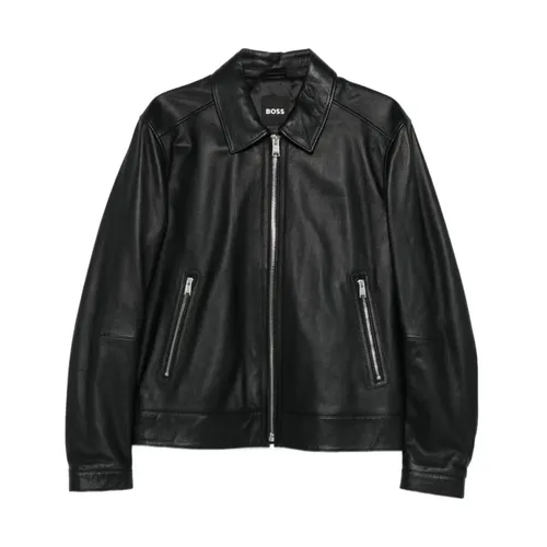 Jackets > Leather Jackets - - Hugo - Modalova