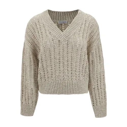 Knitwear > V-neck Knitwear - - Brunello Cucinelli - Modalova