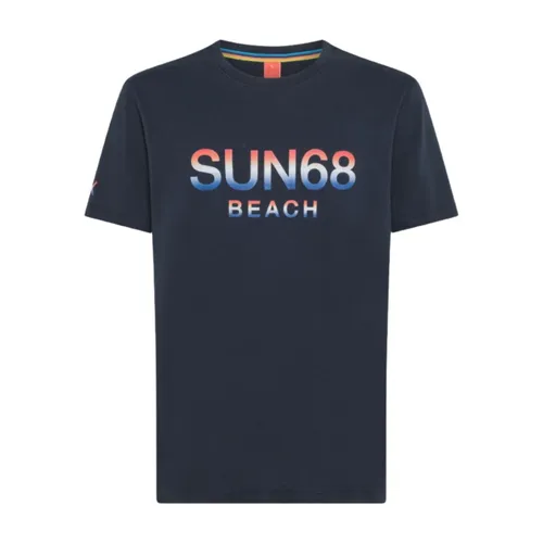 Sun68 - Tops > T-Shirts - Blue - Sun68 - Modalova
