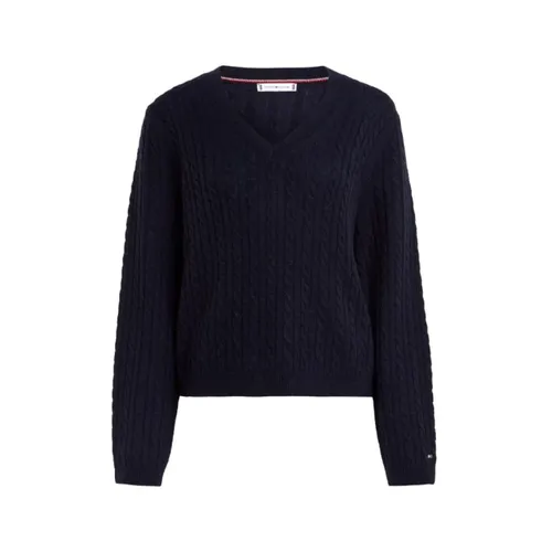Knitwear > V-neck Knitwear - - Tommy Hilfiger - Modalova
