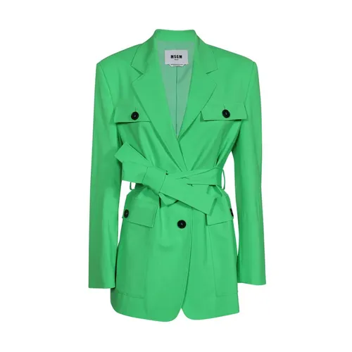 Msgm - Jackets > Blazers - Green - Msgm - Modalova