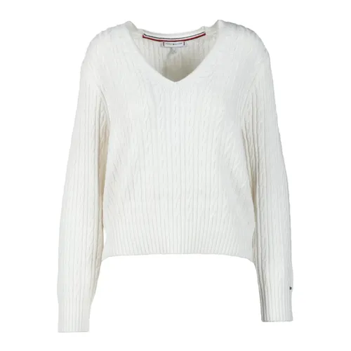 Knitwear > V-neck Knitwear - - Tommy Hilfiger - Modalova