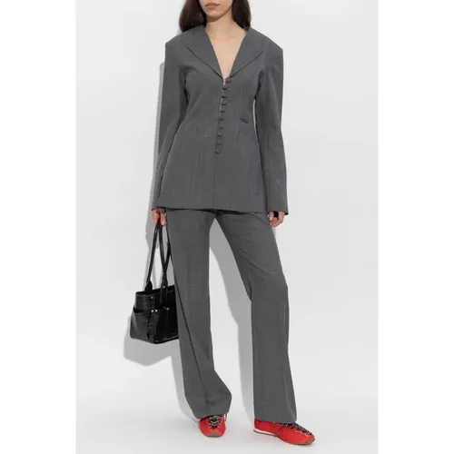 Trousers > Wide Trousers - - Ganni - Modalova
