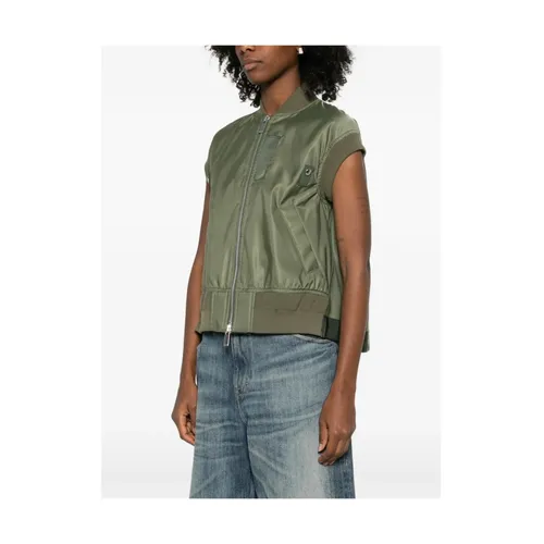 Sacai - Jackets > Vests - Green - Sacai - Modalova
